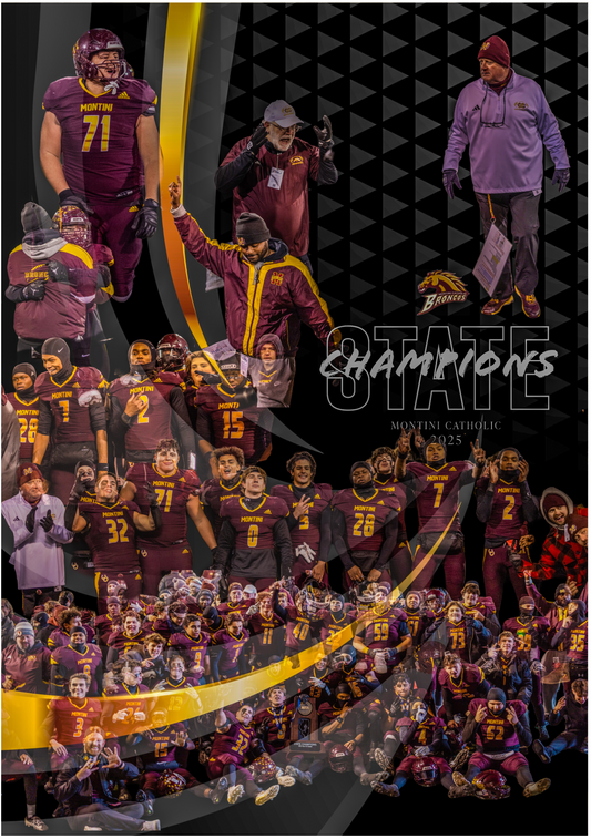 16x20 Framed - Montini Football State Champions Fine Art Print - 2025