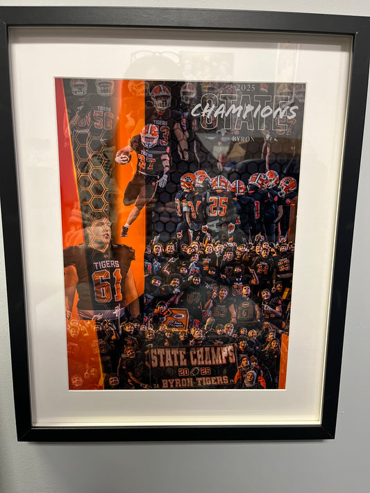 16x20 Framed - Byron Football State Champions Fine Art Print - 2025